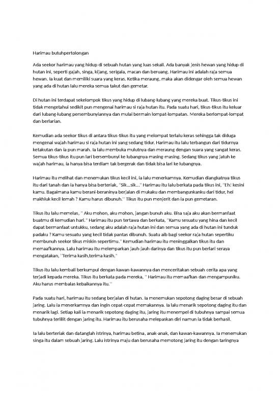 picture_Harimau Butuhpertolongan | Cerita Anak